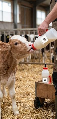 Calf Feeding Bottle 2.5L with Rubber Nipple and Handle | Heavy Duty Livestock Milk Feeder for Cow Buffalo Goat Sheep Dairy Farm Use, Pack of 1