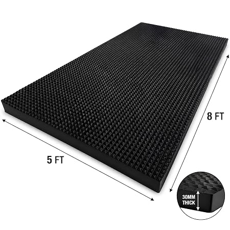 Cow Mat 8x5 Ft 30mm Thick EVA Rubber Flooring Mat for Dairy Farm, Anti Slip Waterproof Buffalo & Cattle Mat, Heavy Duty Livestock Bedding Sheet, Black