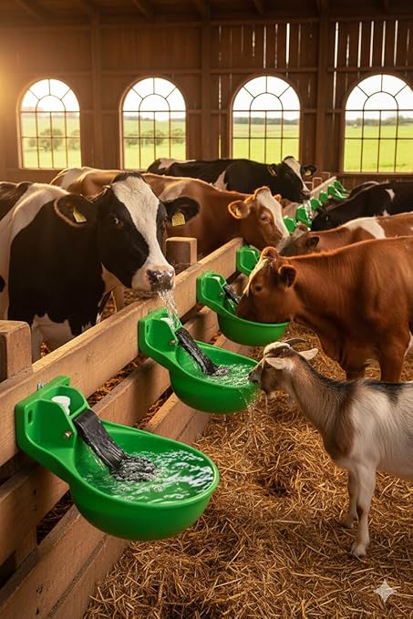 Automatic Cow Drinking Water Bowl 1.5L Auto Refill Livestock Water Dispenser for Buffalo, Cattle, Horses, Sheep & Goats Heavy Duty Farm Water Trough