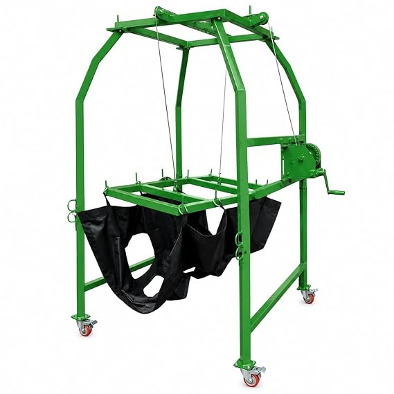 Cow Lifting Machine Full Set with Heavy Duty Gearbox, 1000kg Capacity Animal Lifting Machine, Mild Steel Cattle Standing Assist Hoist for Cow Buffalo Rehabilitation and Handling