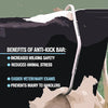 Anti Kick Bar for Cow and Buffalo Adjustable Stainless Steel Milking Safety Bar Heavy Duty Animal Kick Stop Tool with Rubber Padded Ends | Adjustable push-button locking system, Rust-resistant silver finish, Safe milking and veterinary handling