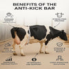 Anti Kick Bar for Cow and Buffalo Adjustable Stainless Steel Milking Safety Bar Heavy Duty Animal Kick Stop Tool with Rubber Padded Ends | Adjustable push-button locking system, Rust-resistant silver finish, Safe milking and veterinary handling