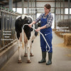 Anti Kick Bar for Cow and Buffalo Adjustable Stainless Steel Milking Safety Bar Heavy Duty Animal Kick Stop Tool with Rubber Padded Ends | Adjustable push-button locking system, Rust-resistant silver finish, Safe milking and veterinary handling